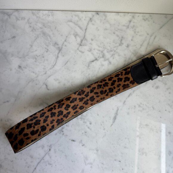 Banana Republic Leopard Print Haircalf Leather Wide Waist Belt - XS Made in USA - Picture 5 of 7